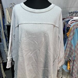 Umgee Cream Textured Sweatshirt